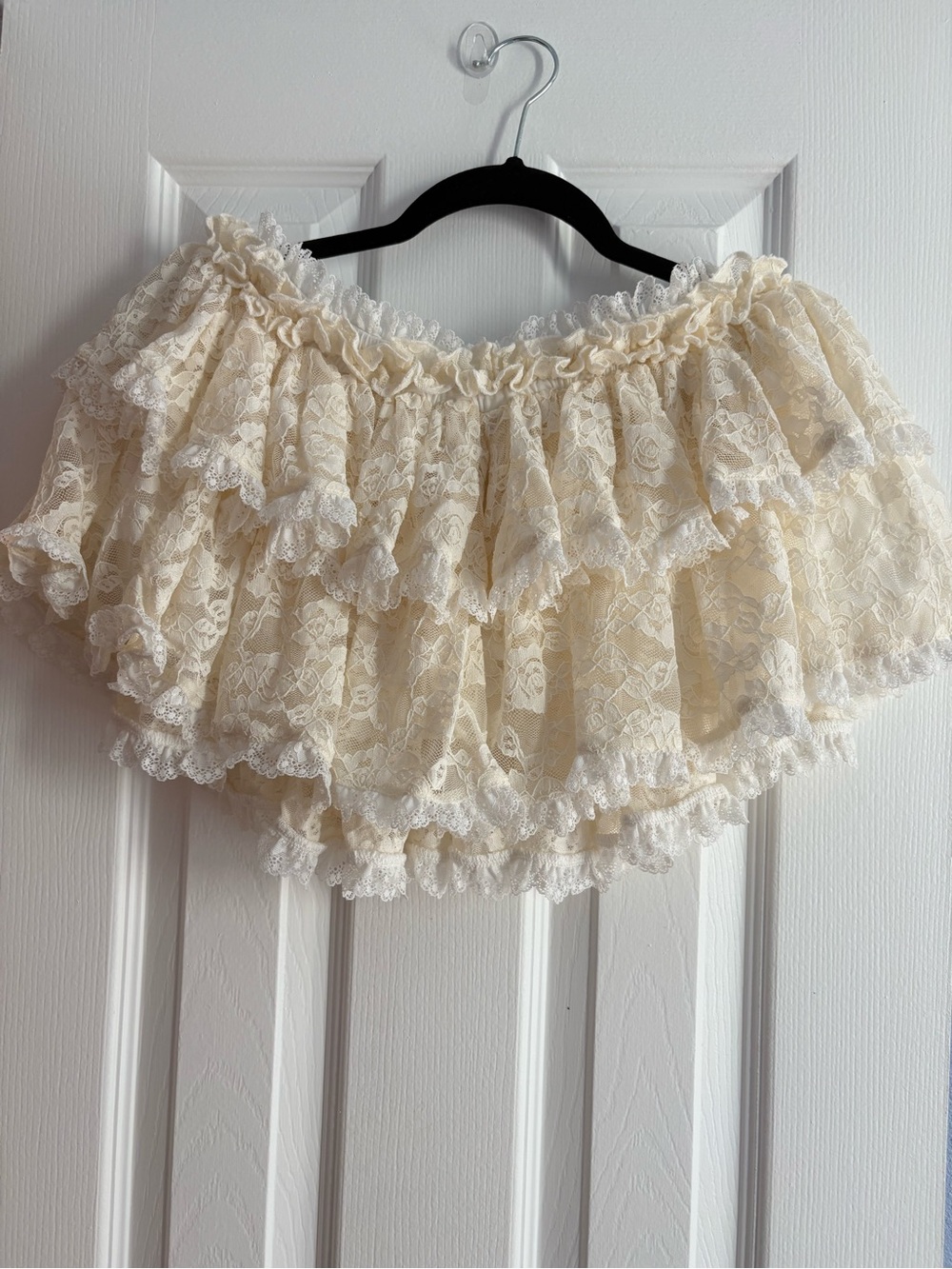 MAJORELLE Ivory Lace Tiered Mini Skirt /Revolve | Size S - Picture 5 of 11